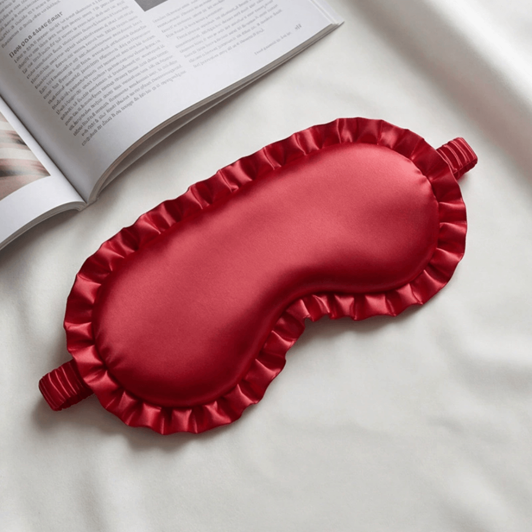 Masque de sommeil rouge soyeux