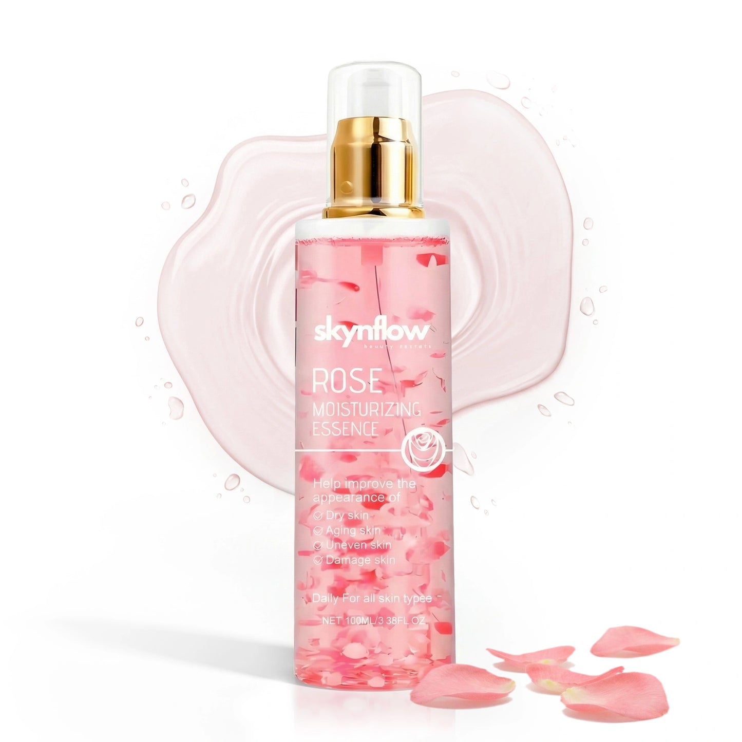 Tonico viso rinfrescante e idratante con essenza di rosa, aloe vera e Vitamina C