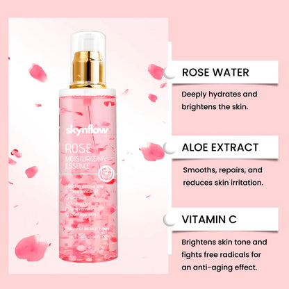 Tonico viso rinfrescante e idratante con essenza di rosa, aloe vera e Vitamina C