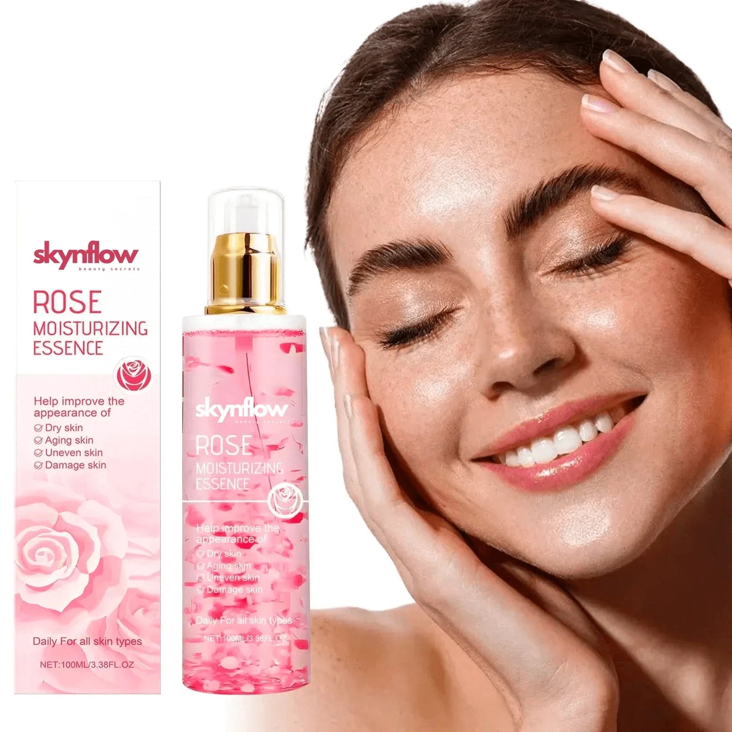 Tonico viso rinfrescante e idratante con essenza di rosa, aloe vera e Vitamina C